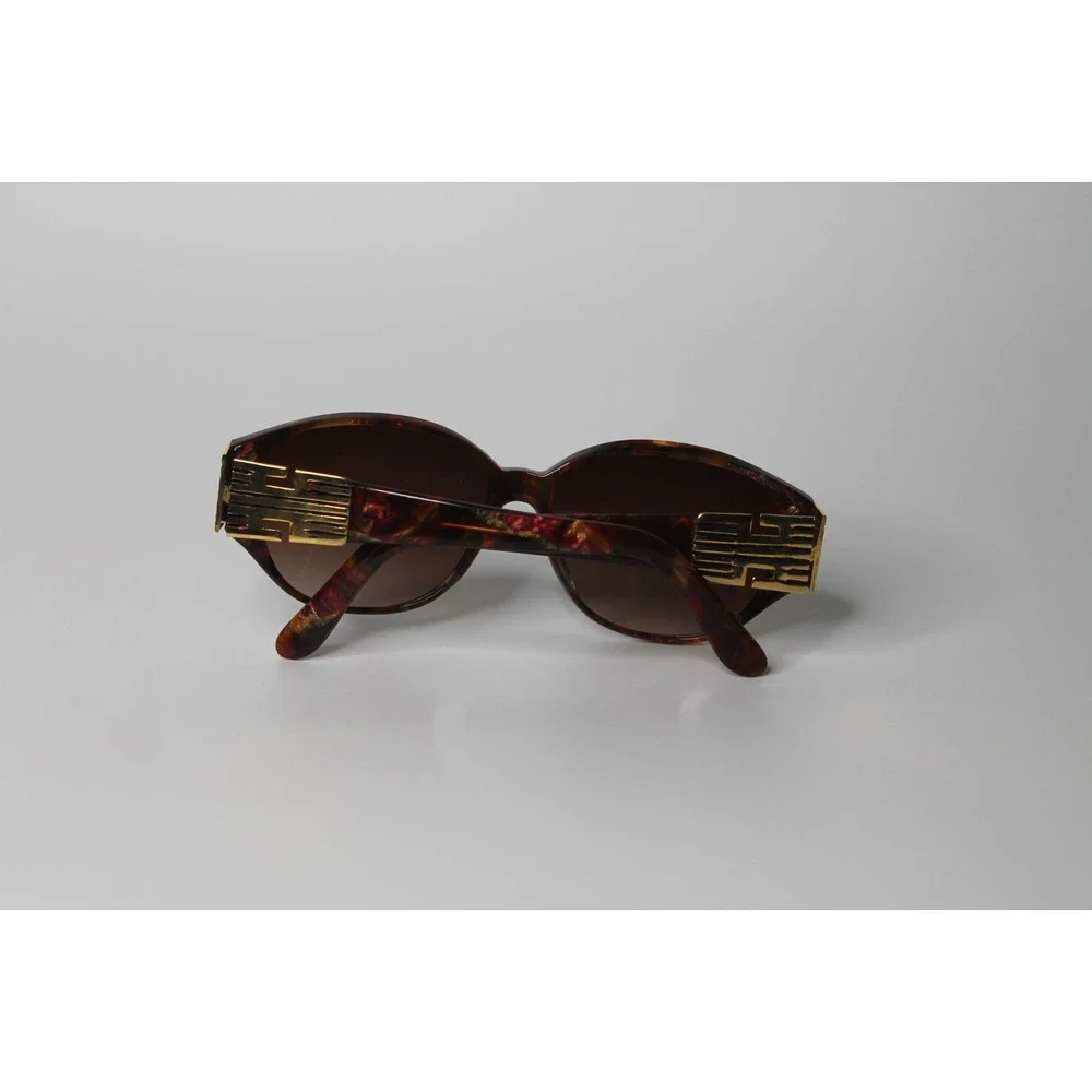 Vintage Da Vinci 622 Handmade red yellow orange Gold Large Sunglasses